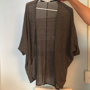 Black short sleeve striped sweater